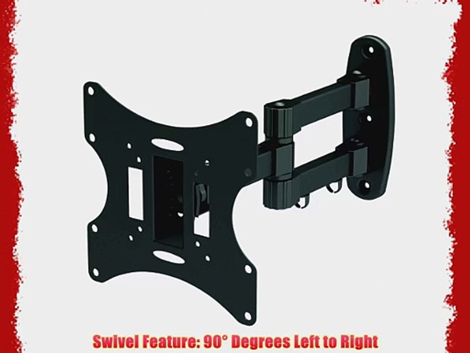 Black Full-Motion Tilt/Swivel Wall Mount Bracket for Vizio E320-A1 32 inch LED HDTV TV/Television