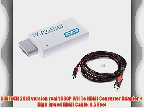 LIMTECH 2014 version real 1080P Wii To HDMI Converter Adapter High Speed HDMI Cable 6.5 Feet