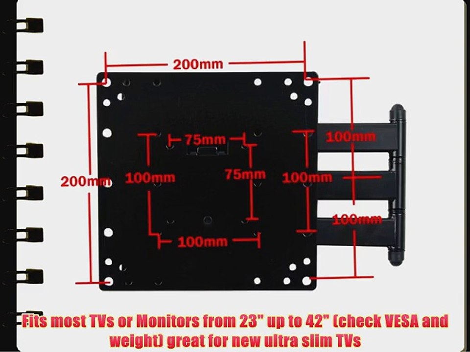 VideoSecu Mounts Articulating Arm Plasma LCD TV Wall Mount for LCD Displays/TVs 23-37 Extending