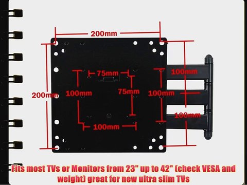 VideoSecu Mounts Articulating Arm Plasma LCD TV Wall Mount for LCD Displays/TVs 23-37 Extending