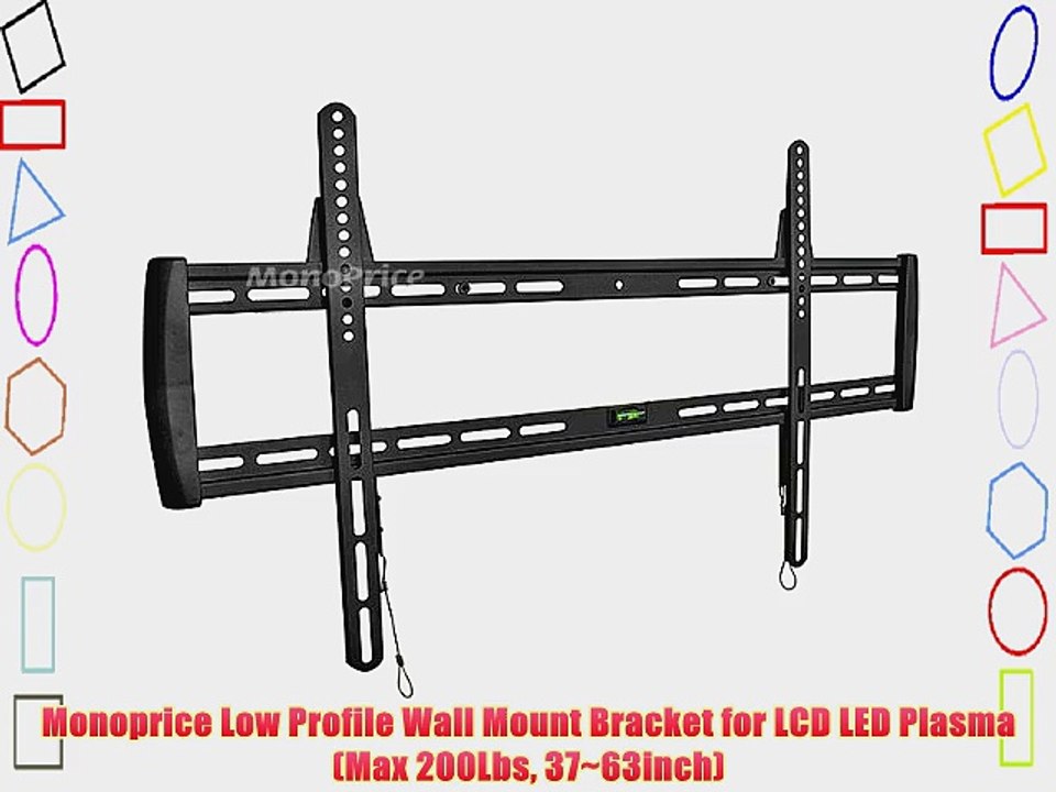 Monoprice Low Profile Wall Mount Bracket for LCD LED Plasma (Max 200Lbs 37~63inch)