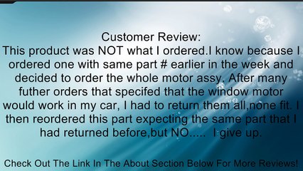 ACI 84634 Power Window Motor Gear Kit Review