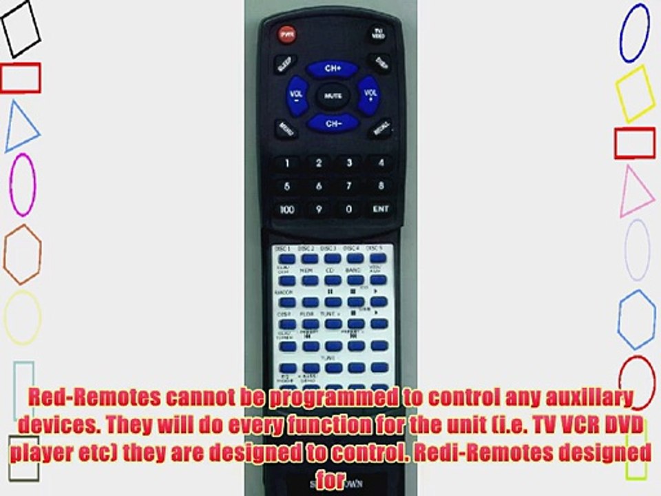 SHARP Replacement Remote Control for XLUH240 RRMCGA081AWSA XLUH242