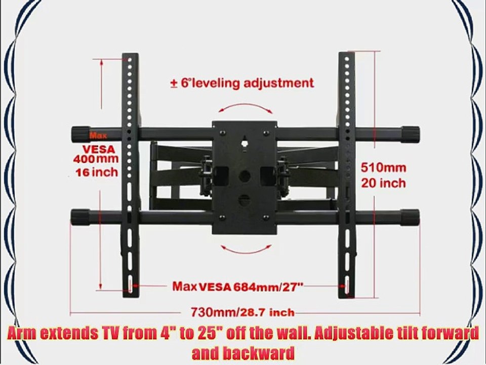 VideoSecu Large Heavy Duty Cantilever Retractable Long Pivot Tilt and Swivel Wall Mount Bracket
