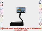 Displays2go LTGASSGLA1 Height-Adjustable Full-Motion LCD Monitor Desk Mount Bracket for 10-Inch