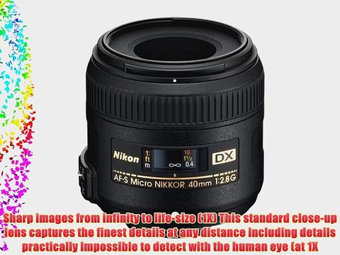 Nikon 40mm f/2.8G AF-S DX Micro Nikkor Lens - U.S.A. Warranty - Free Pro 52mm Circular Polarizer
