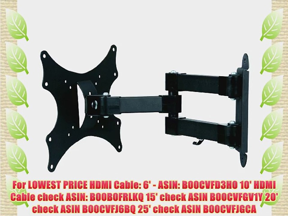 Yes4All Full Motion Swing Out Tilt and Swivel Articulating Arm LCD LED Plasma TV Wall Mount