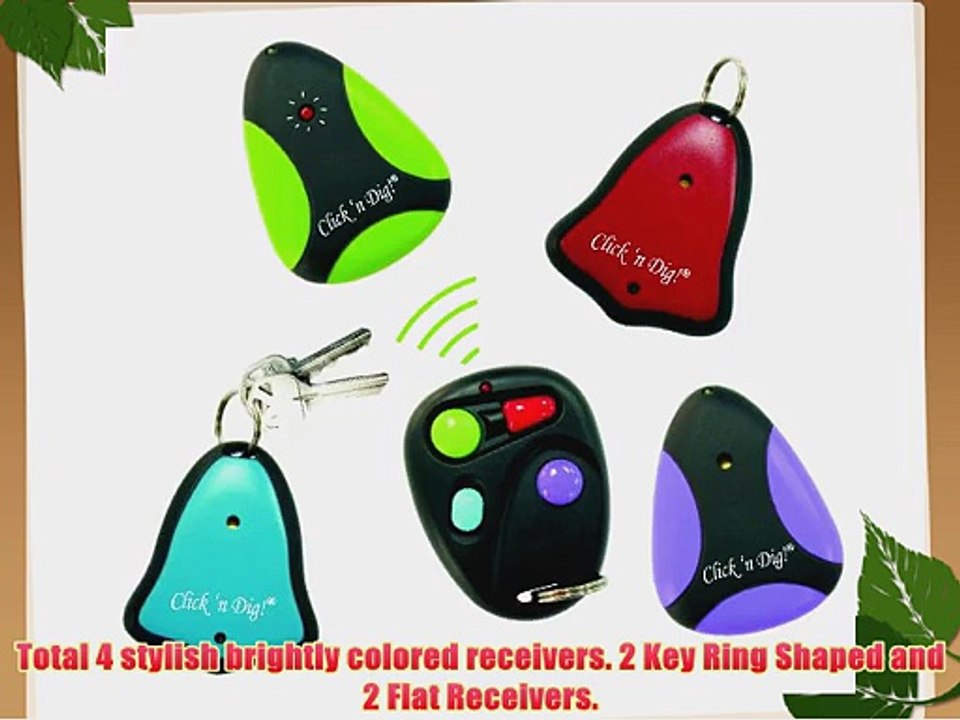 Click 'n Dig Model E4 Key Finder. 4 Receivers. Wireless RF Remote Item Wallet Locator
