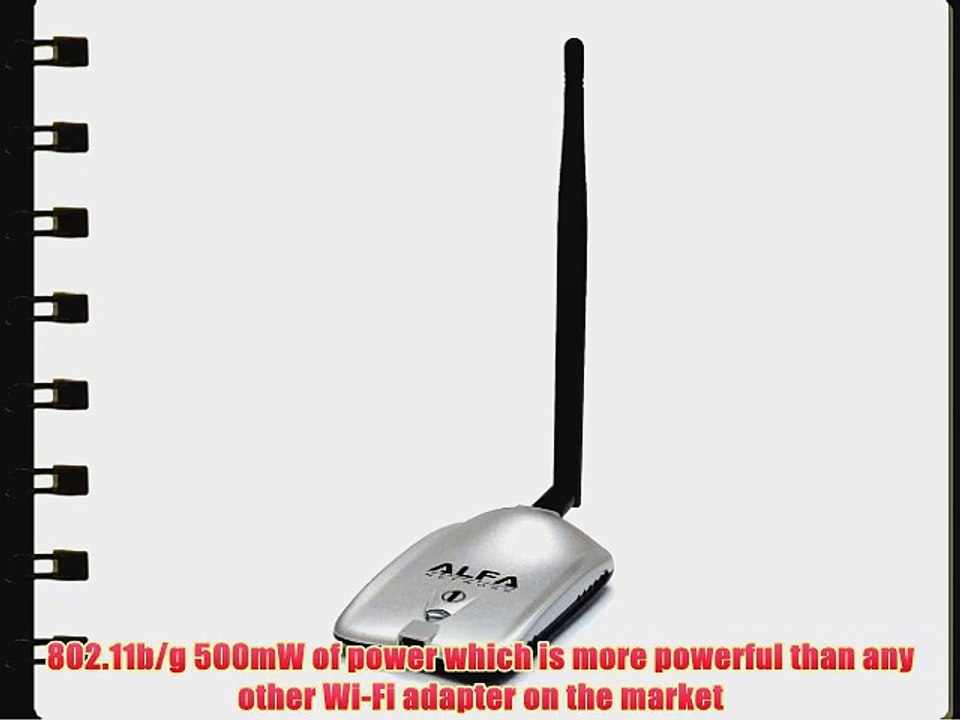 Alfa Network 1000mW High Power Wireless G 802.11g Wi-Fi USB Adapter with 5dBi Antenna AWUS036H