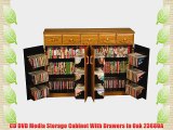 CD DVD Media Storage Cabinet With Drawers in Oak 2368OA