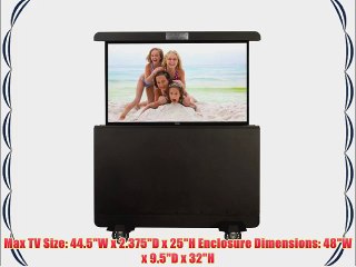 medialifTV Weatherproof Automated 46-Inch TV Lift Enclosure Small Trolley Mount Black