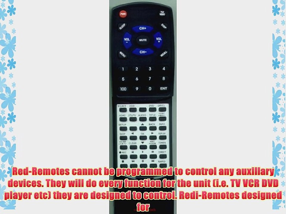 PHILIPS Replacement Remote Control for DVDR3576H37 996510003026 DVDR3575H37 DVDR3575H