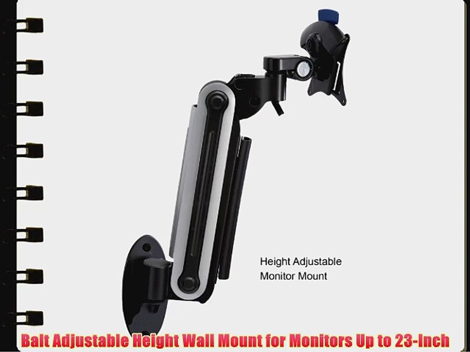 Balt Adjustable Height Wall Mount for Monitors Up to 23-Inch