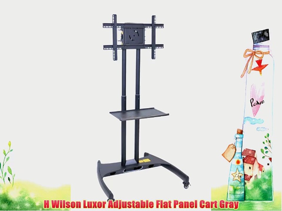 H Wilson Luxor Adjustable Flat Panel Cart Gray