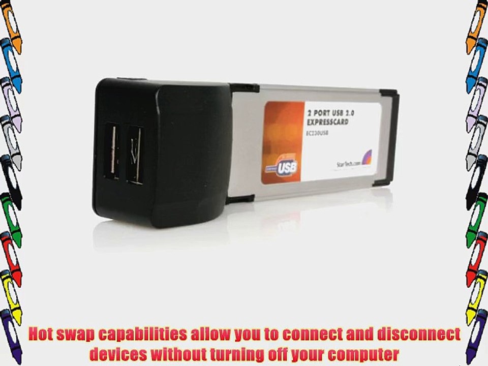 StarTech 2 Port Express Card Laptop USB 2.0 Adapter Card (EC230USB)