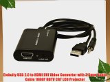 Etekcity USB 2.0 to HDMI DVI Video Converter with 3.5mm Audio Cable 1080P HDTV CRT LCD Projector