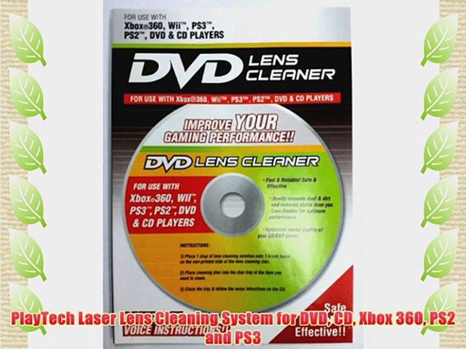 PlayTech Laser Lens Cleaning System for DVD CD Xbox 360 PS2 and PS3