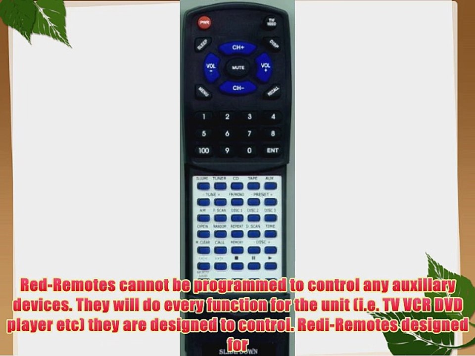 NAKAMICHI Replacement Remote Control for RE39D1 SOUNDSPACE5 BIG SOUNDSPACE 5 BIG