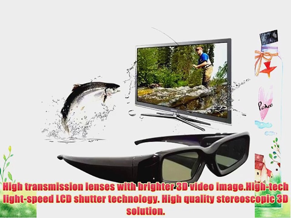Excelvan Active Shutter 3D Glasses for Sharp AQUOS 3D TV video