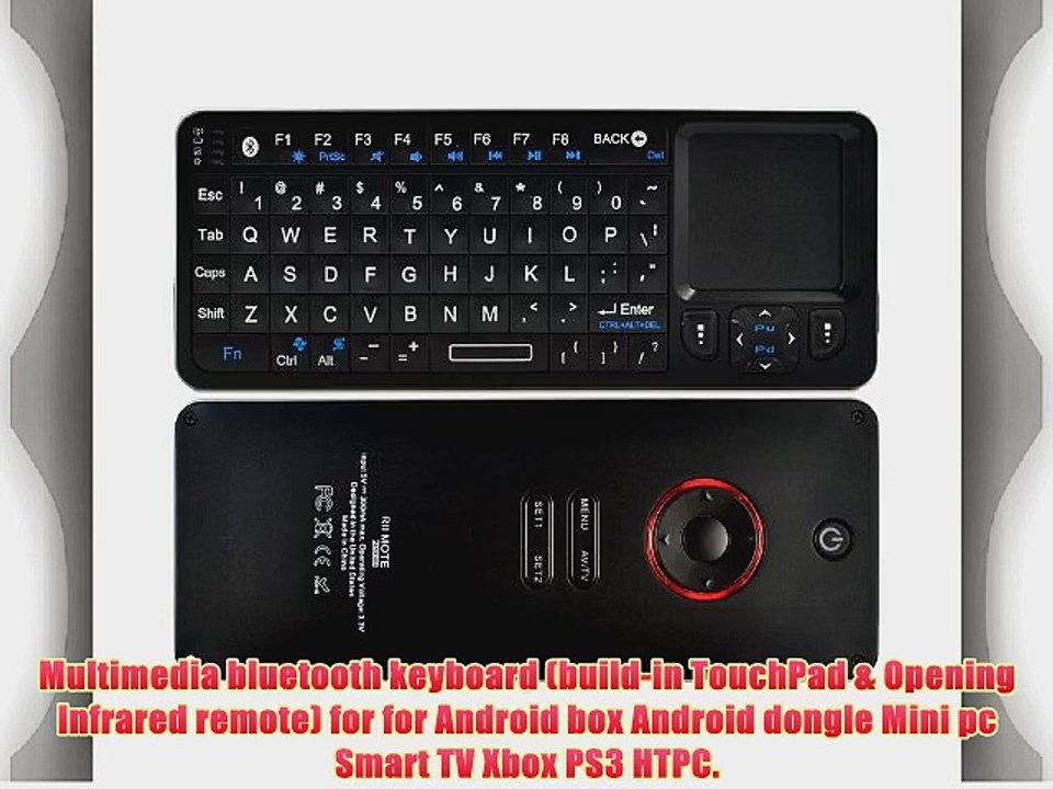 Rii Mini i6 Bluetooth Mini Keyboard with Infrared Remote Controller Touchpad For HTPC PC Windows