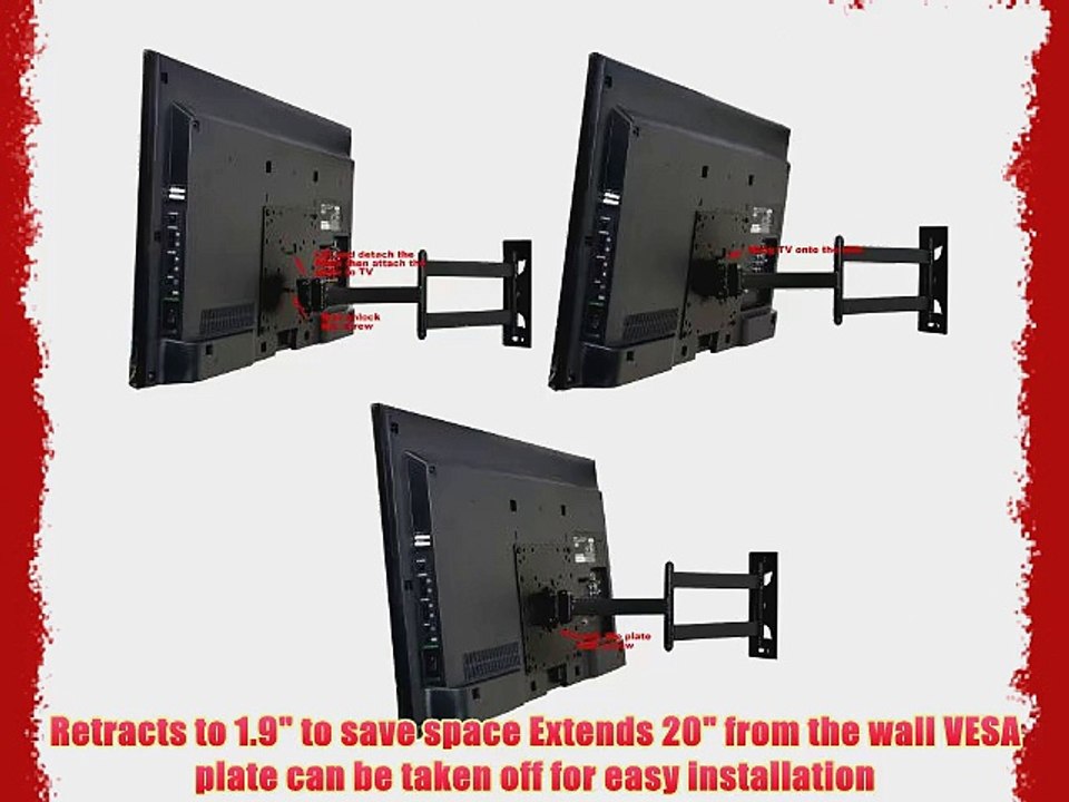 VideoSecu Articulating TV Wall Mount for most Sharp AQUOS 22 23 26 27 32 LC-26DV22u LC-26DV22u-W