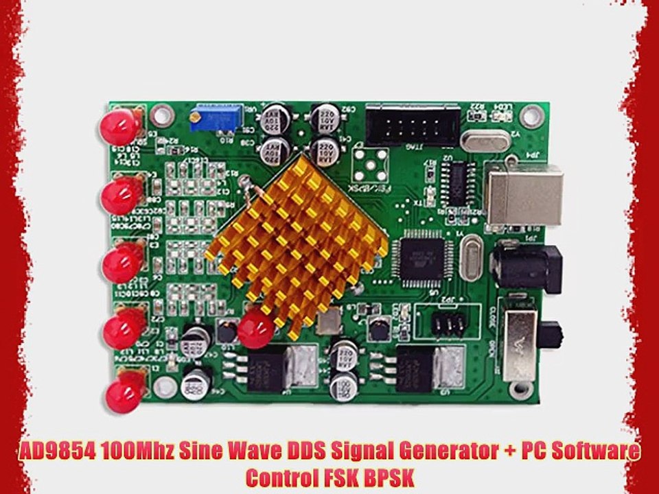 AD9854 100Mhz Sine Wave DDS Signal Generator   PC Software Control FSK BPSK