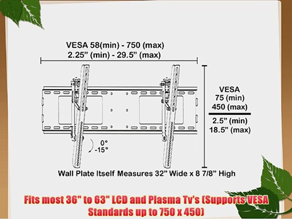 Black Adjustable Tilt/Tilting Wall Mount Bracket for Insignia NS-50L240A13 50 inch LCD HDTV