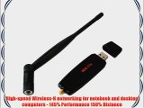 Wireless-N USB High-Gain Network Adapter With High Gain 5dBi Dipole Antenna - Comply with 802.11n