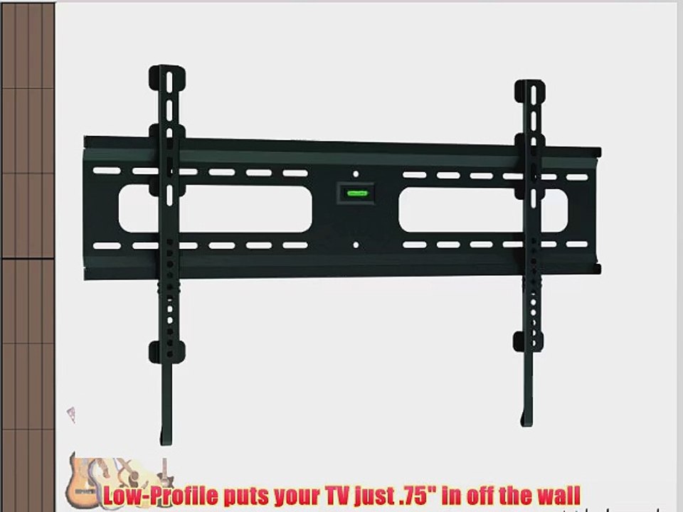 Ultra-Slim Black Flat/Fixed Wall Mount Bracket for Panasonic TC-P65ST60 65 inch Plasma HDTV