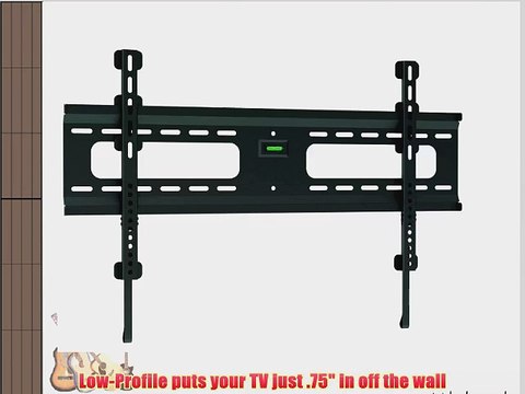 Ultra-Slim Black Flat/Fixed Wall Mount Bracket for Panasonic TC-P65ST60 65 inch Plasma HDTV