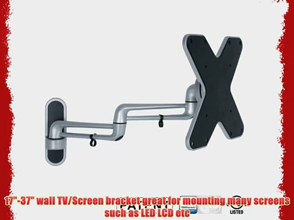 Oineh Lightweight Full Motion Wall Mount and Bracket Silver - for 17-37 LEDLCD tvs and screens