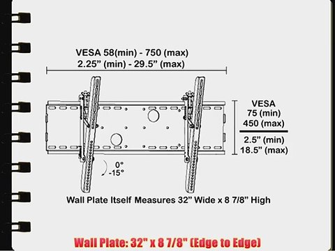 Black Tilting Wall Mount Bracket for Olevia/Syntax LT32HVE LCD 32 inch HDTV TV