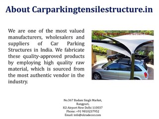 Car Parking Tensile Structure Supplier in India