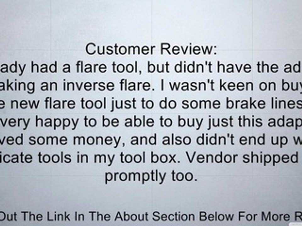 Tubing Flaring Tool 3/16" Adapter Replacement Review