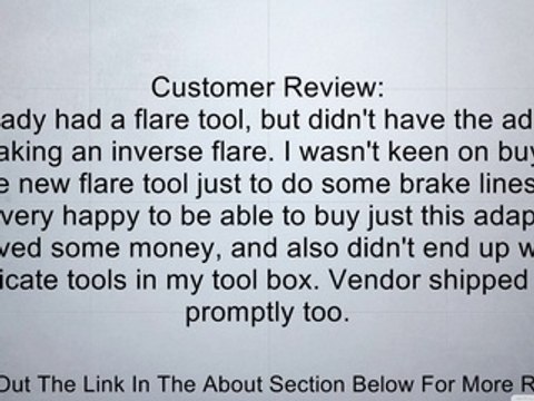 Tubing Flaring Tool 3/16 Adapter Replacement Review