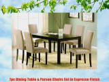 7pc Dining Table Parson Chairs Set in Espresso Finish