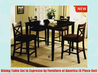 Dining Table Set in Espresso by Furniture of America 5 Piece Set