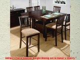 Jofran 5 Piece Counter Height Dining set in Bakers Cherry