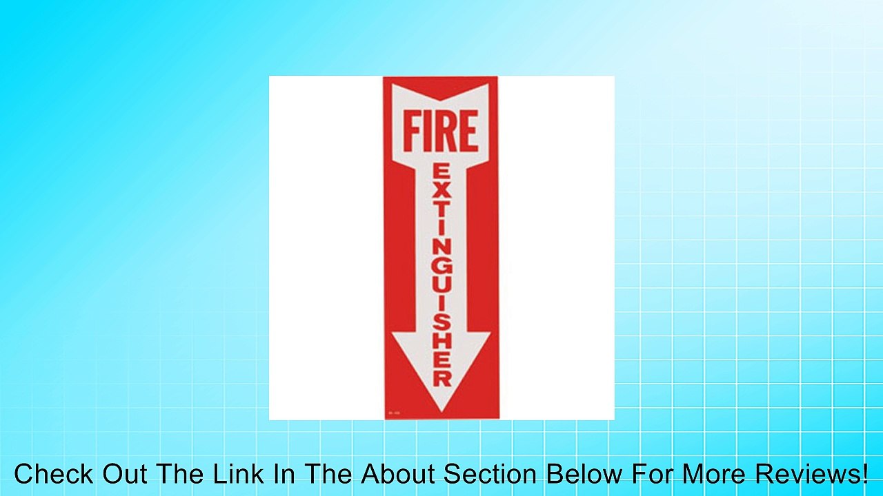 Sign, "Fire Extinguisher" w/ Arrow, Self Adhesive Vinyl, 4"x12" Review