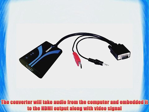 Sabrent VGA TO HDMI 1080P Video and Sound converter With power(DA-VCVH)