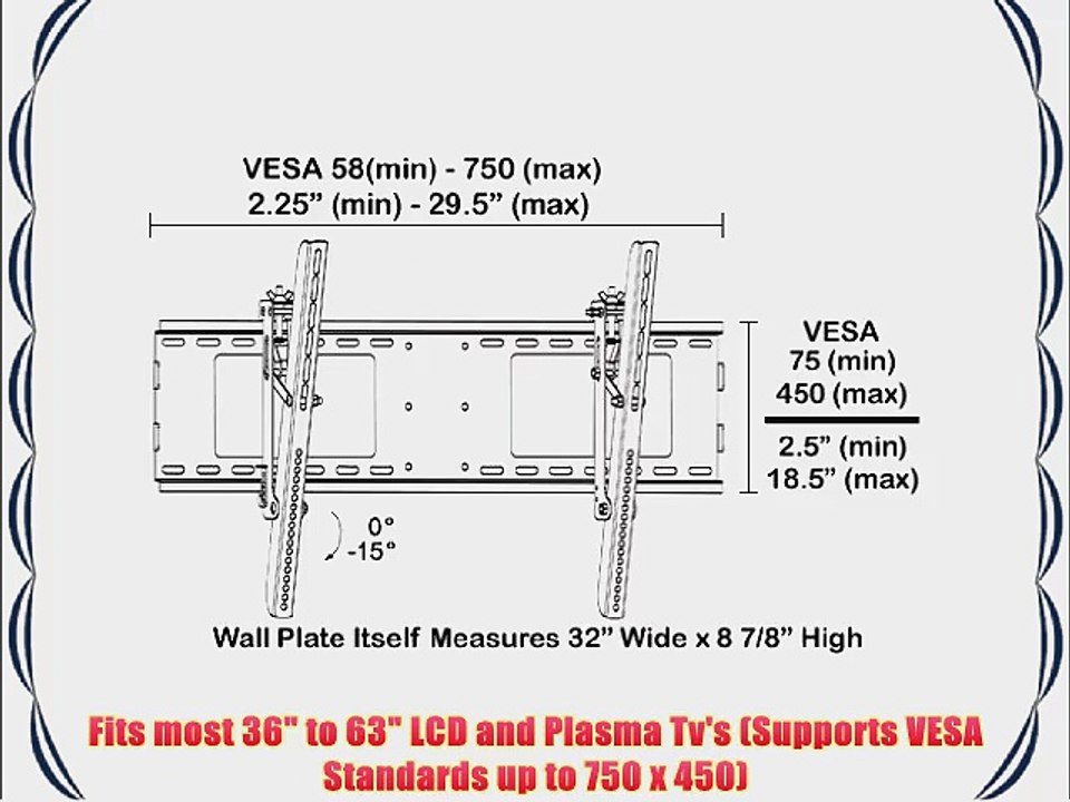 Black Adjustable Tilt/Tilting Wall Mount Bracket for Sony Bravia KDL46HX729/KDL-46HX729 46