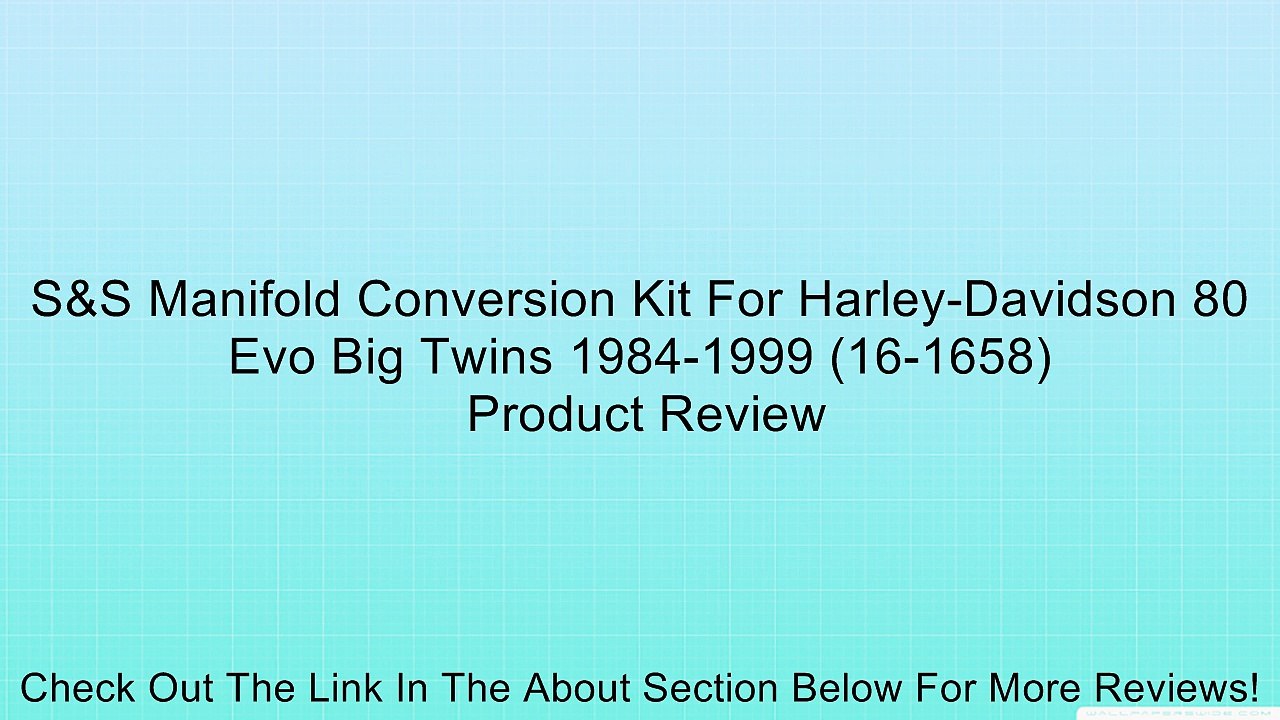 S&S Manifold Conversion Kit For Harley-Davidson 80 Evo Big Twins 1984-1999 (16-1658) Review