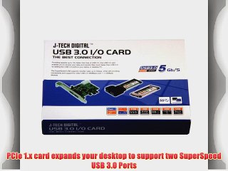 J-Tech Digital PCI Express to Superspeed USB 3.0 2-Port Expansion Card for Desktop (JTDPCIEUSB3)