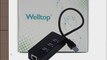 Welltop?3-Port USB 3.0 multi-function Hub with 1 RJ45 Gigabit Ethernet Lan Wired Network Adapter