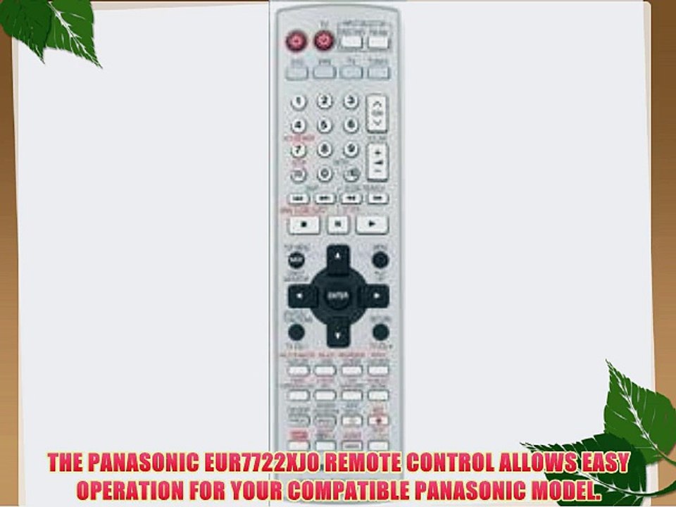 Panasonic PANASONIC EUR7722XJ0 REMOTE CONTROL