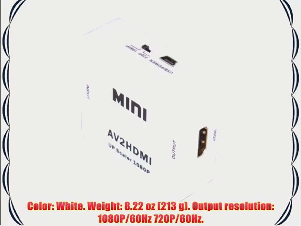 VicTsing Mini Composite RCA CVBS AV to HDMI Video Converter Adapter For VCR DVD 720P 1080P