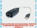Cables To Go JETLan USB 2.0 Fast Ethernet Adapter. JETLAN USB 20 10/100BTX ENET ADPT USBA/RJ45F