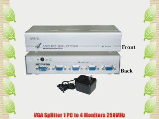 VGA Splitter 1 PC to 4 Monitors 250MHz