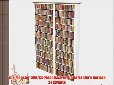 The Monster DVD/CD Floor Rack in White Venture Horizon 2412white