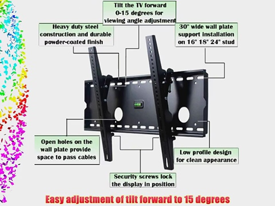 VideoSecu Black Tilt Wall Mount Bracket for Pioneer 42 HDTV Plasma/LCD TV 1TR